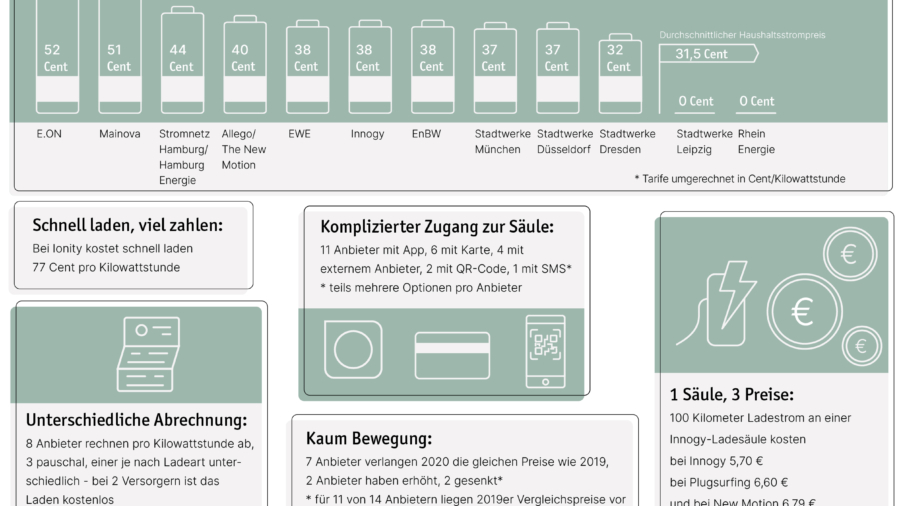 Die Ergebnisse seines Ladesäulen-Checks 2020 hat Lichtblick übersichtlich in einer Grafik dargestellt