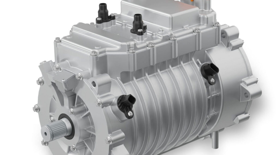 Der modular aufgebaute Antrieb kombiniert eine Siliziumkarbid-Leistungselektronik, E-Motor und Reduziergetriebe in einem kompakten Gehäuse Foto: ZF