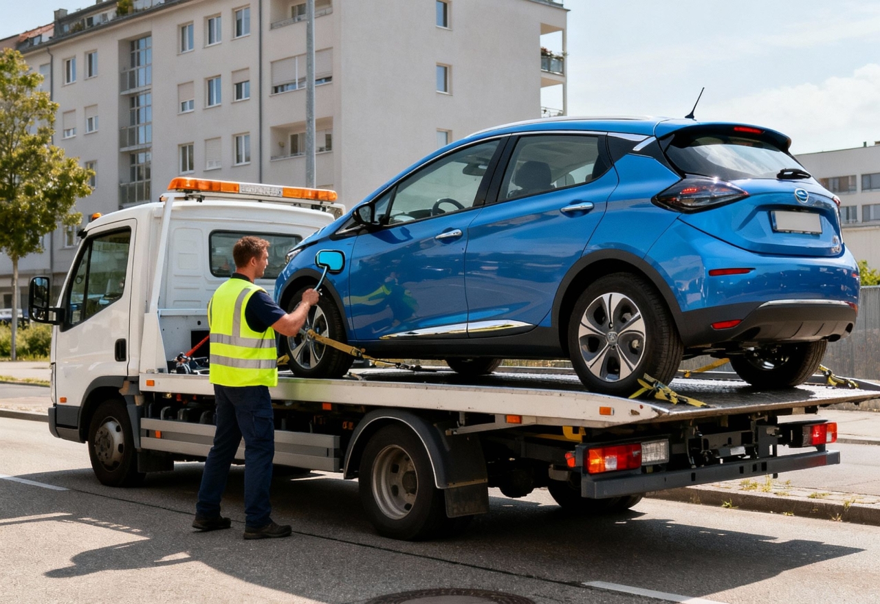 E-Auto mit Panne: Vorsicht, aber keine Panik