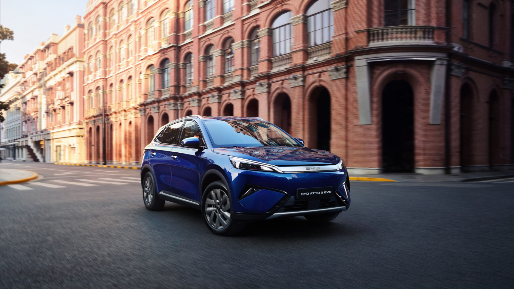 Den BYD Atto 3 Evo gibt es in sechs Lackfarben – hier ist es Atlantis Blue – und mit zwei Innenraumfarben. Foto: BVD